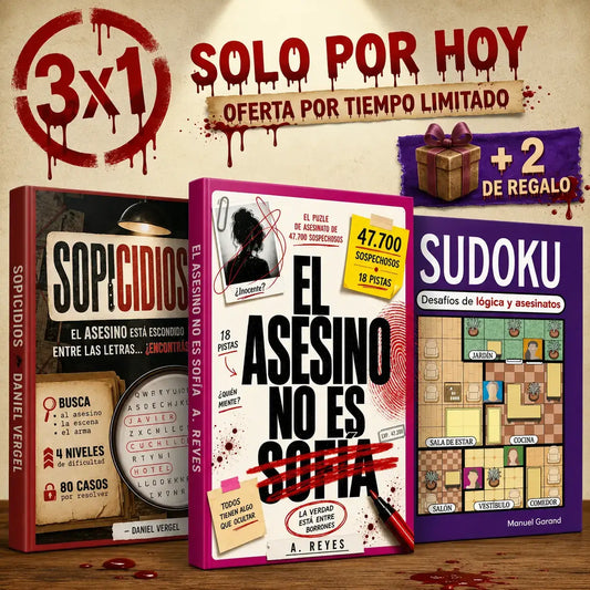 3X1 | El Asesino no es Sofía: El Enigma de los 47.700 Sospechosos + 2 Libros de Regalo